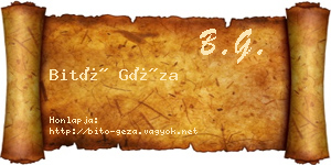 Bitó Géza névjegykártya