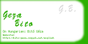 geza bito business card